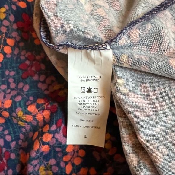 Large LuLaRoe Julia Dress | Navy background floral | NWT - Picture 4 of 4